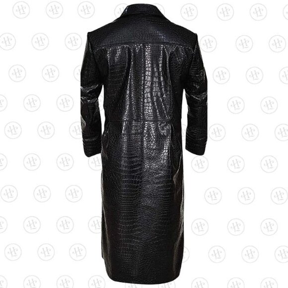 Morpheus Leather Trench Coat The Matrix Laurence Fishburne - Picture 2 of 6